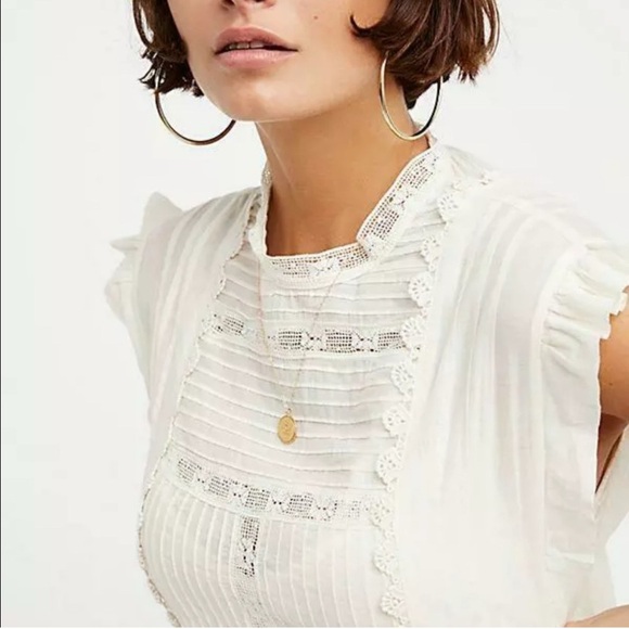 NWT Free‎ People Embroidered Babydoll Dress Boho Cottagecore Romantic Coquette - Picture 7 of 8